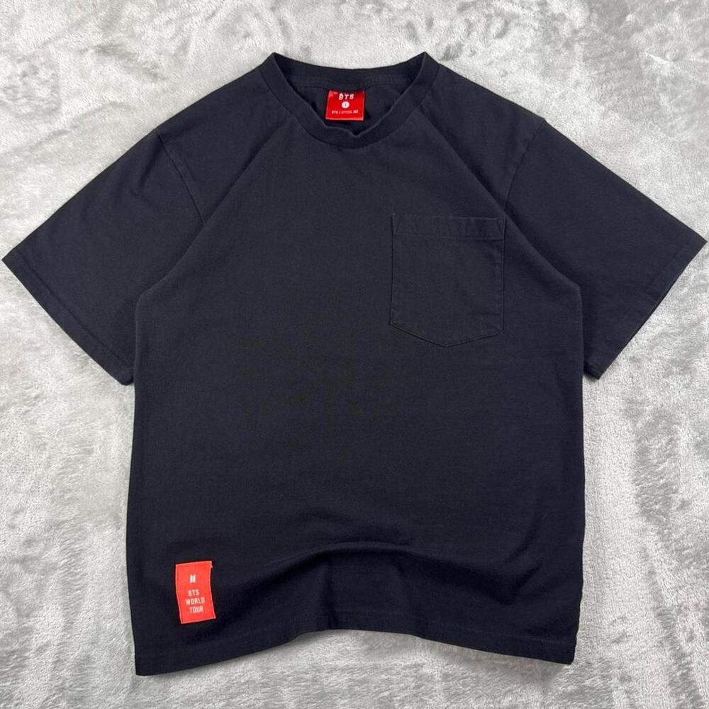 BTS Love Yourself World Tour T-Shirt Size 1 Black Pocket Tee Japan Kpop